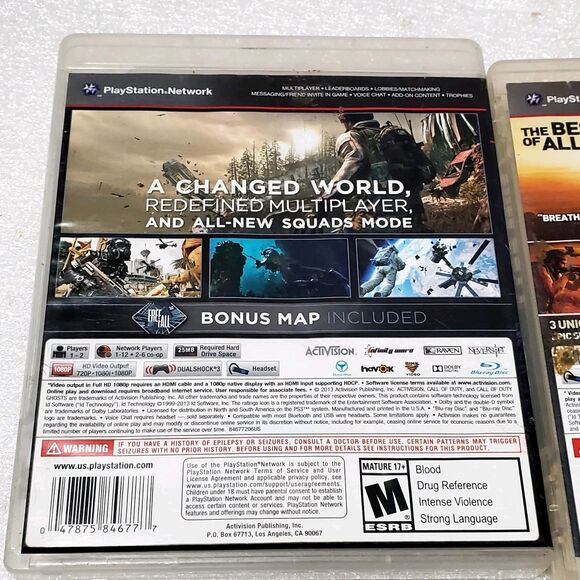 Call of Duty PS3 Game Lot  Ghosts 2013 & Black Ops 2010 Shooter Action Bundle - Picture 11 of 12